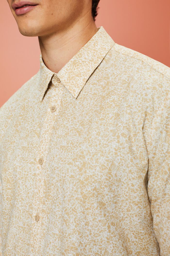 Camisa estampada, 100% algodón, SAND, detail image number 2