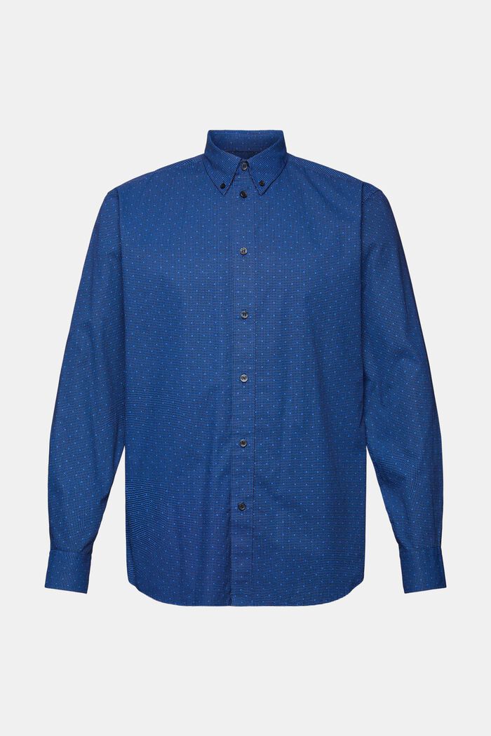 Camisa de cuello abotonado con estampado, 100% algodón, BRIGHT BLUE, detail image number 5