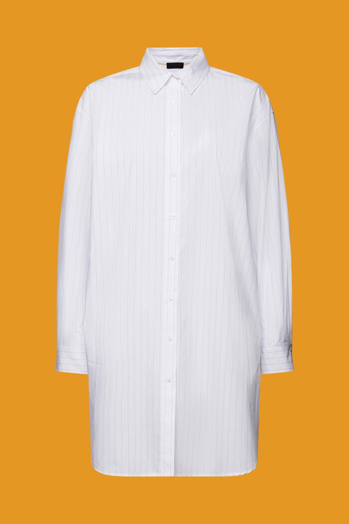 Vestido camisero de raya diplomática, 100% algodón, WHITE, detail image number 7