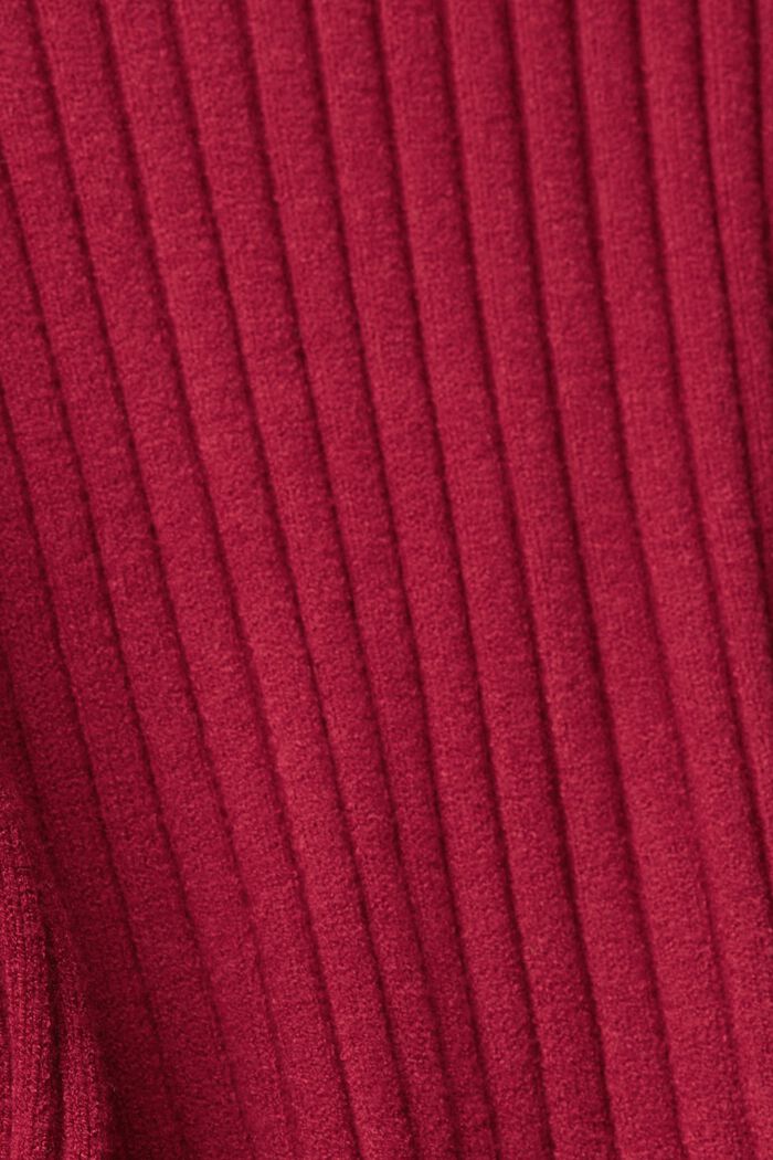 Jersey de cuello alto acanalado, CHERRY RED, detail image number 4
