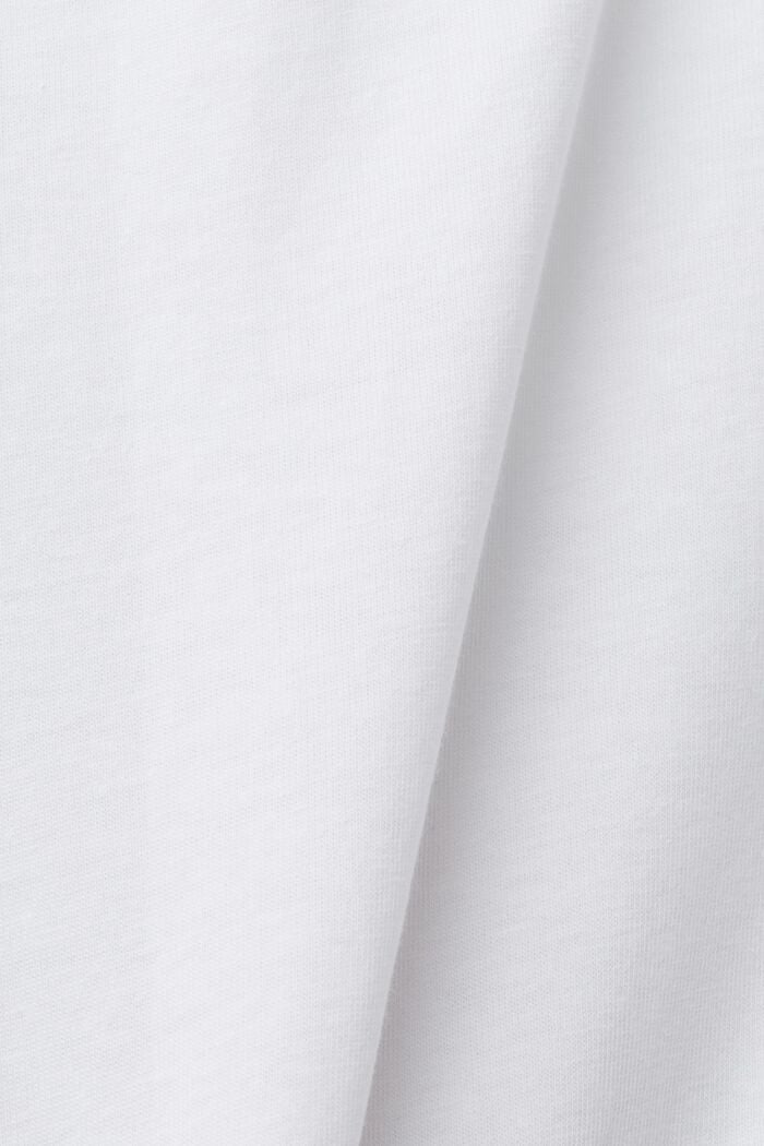 Camiseta de algodón con estampado frontal, WHITE, detail image number 5
