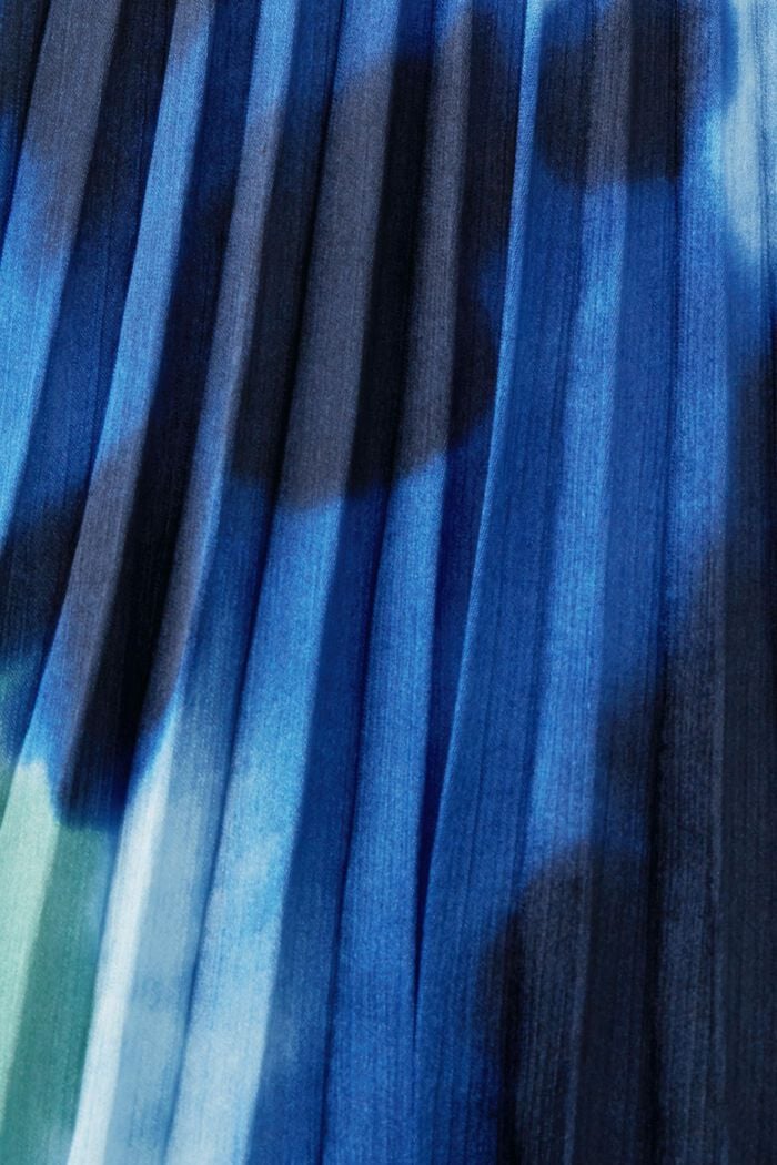 Midivestido arrugado con estampado allover, BLUE, detail image number 6