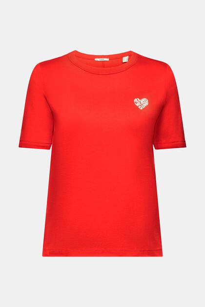 Camiseta de algodón con logotipo en forma de corazón