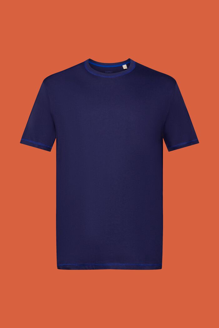 Camiseta de punto con costuras contrastantes, DARK BLUE, detail image number 6