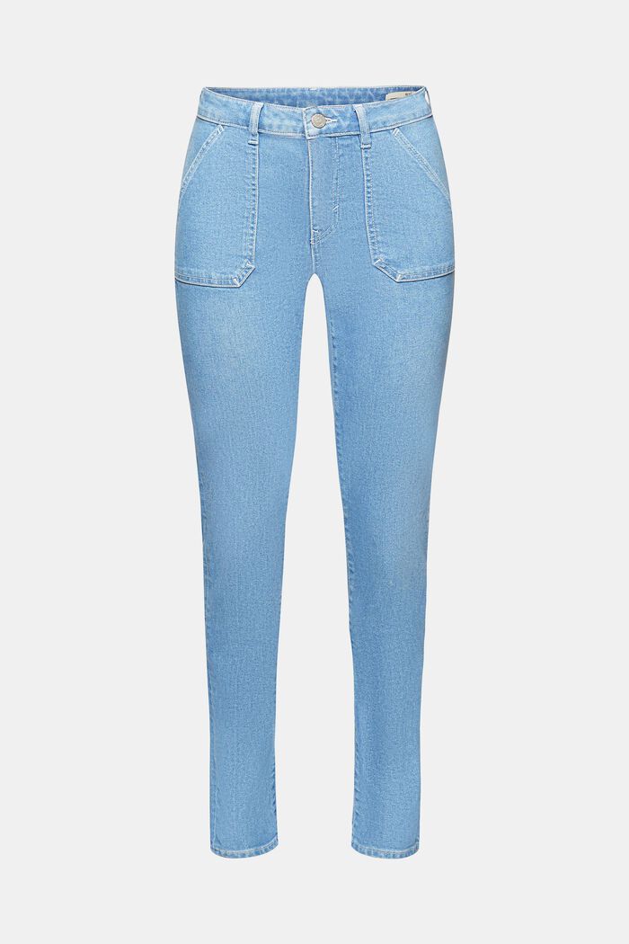 Jeans mid rise slim fit, BLUE LIGHT WASHED, detail image number 7