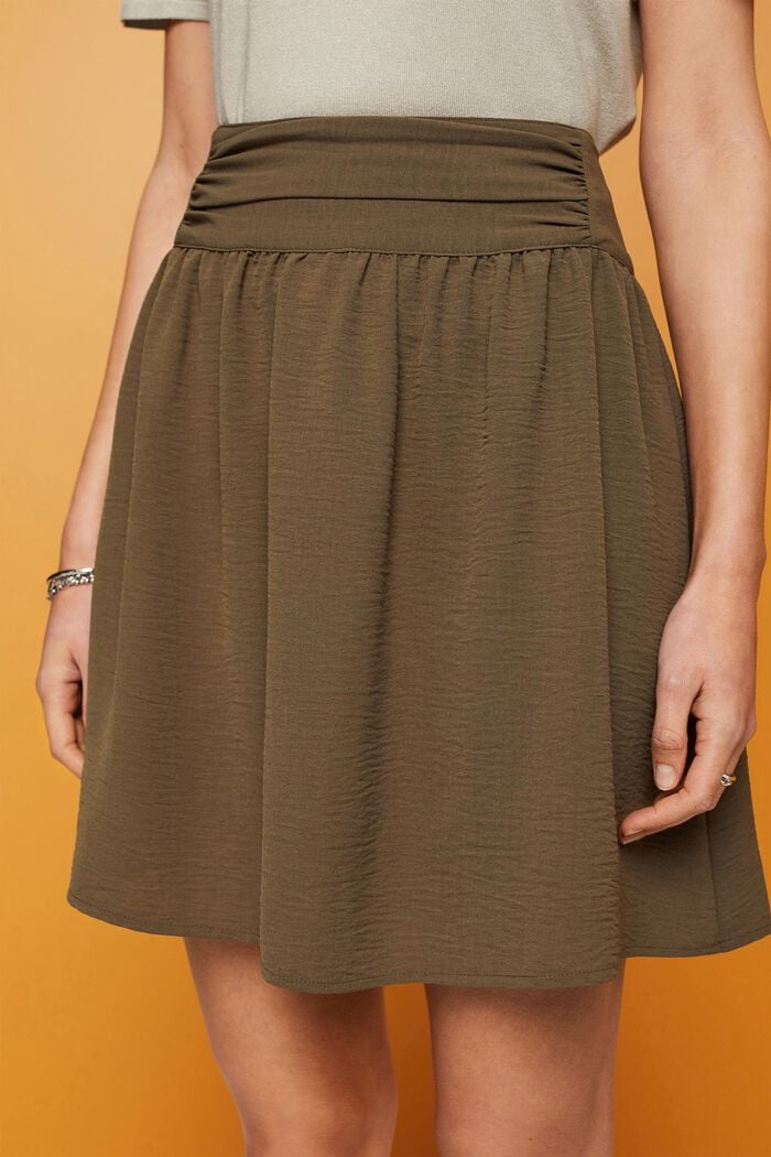 Minifalda de crepé, KHAKI GREEN, detail image number 2