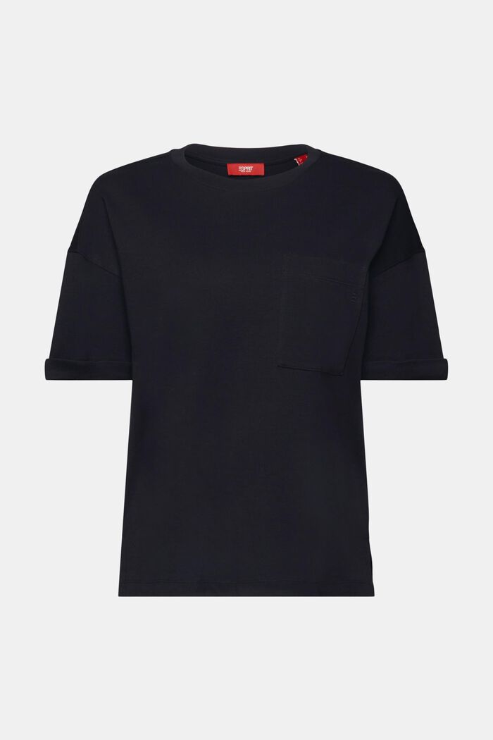 Camiseta oversize con bolsillo, BLACK, detail image number 7