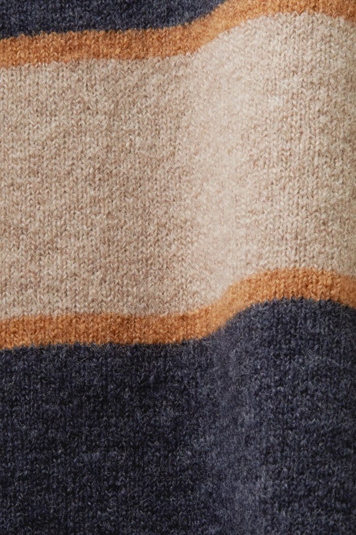Jersey a rayas en mezcla de lana, NAVY, detail image number 6
