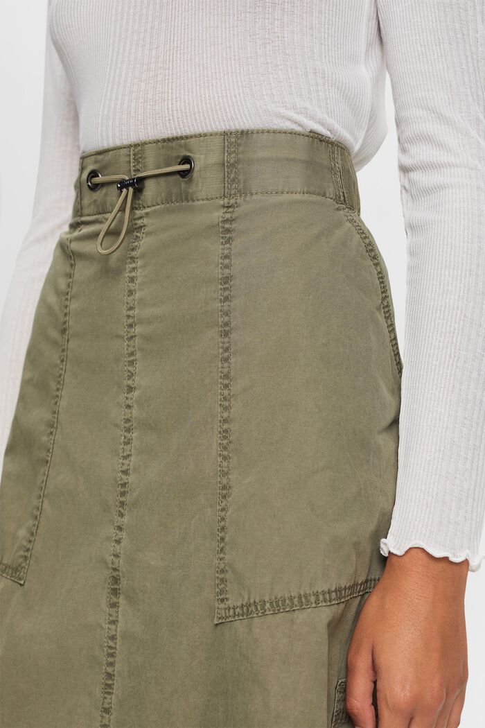 Falda sin cierre estilo cargo, 100 % algodón, KHAKI GREEN, detail image number 2