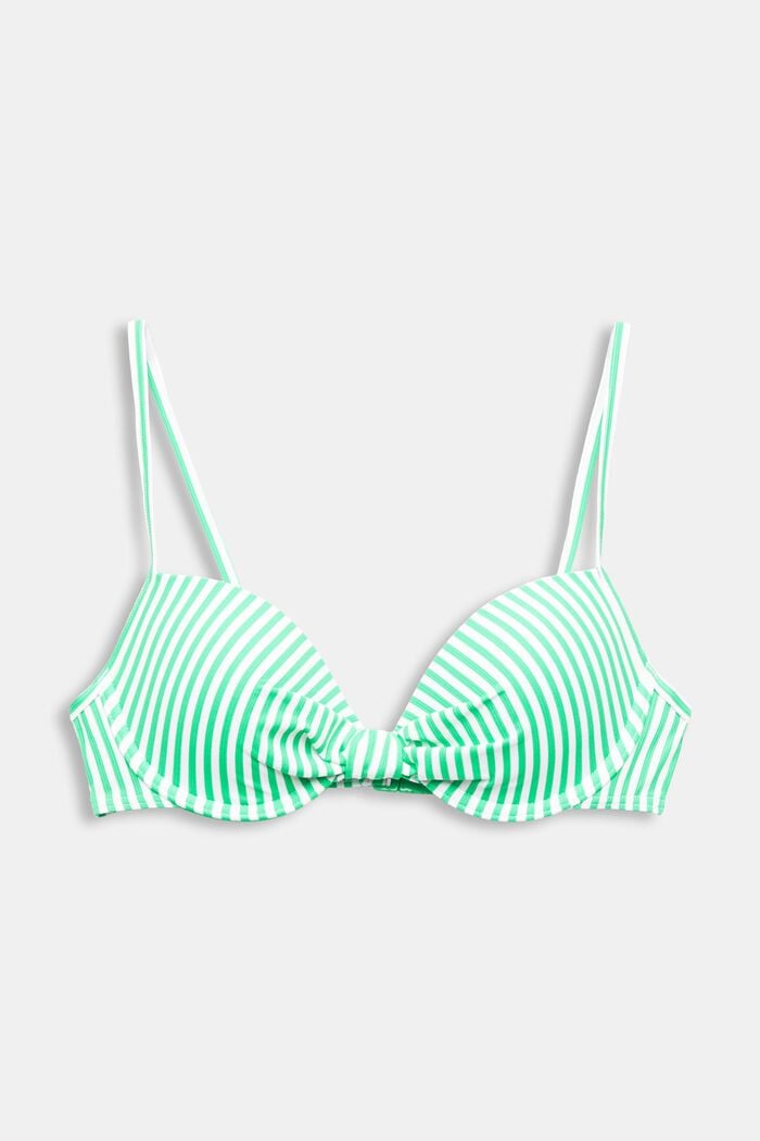 Top de bikini con relleno y diseño de rayas, GREEN, detail image number 5