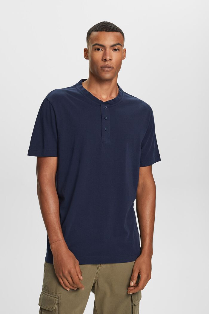 Camiseta henley, 100% algodón, NAVY, detail image number 0