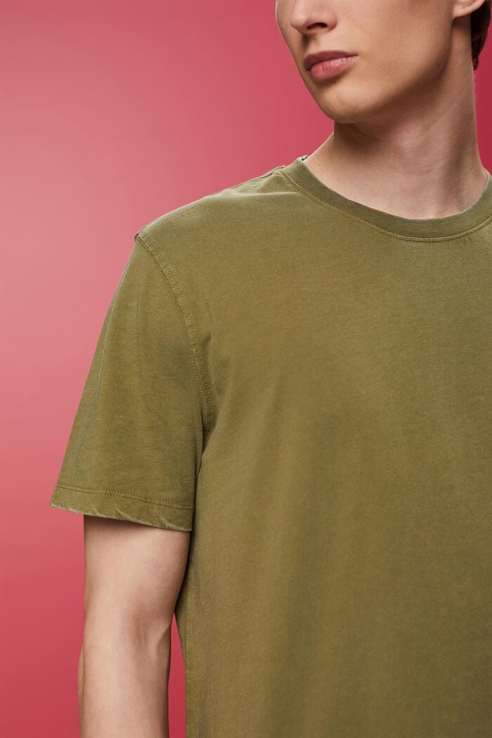 Camiseta de tejido jersey teñido, 100 % algodón, OLIVE, detail image number 2