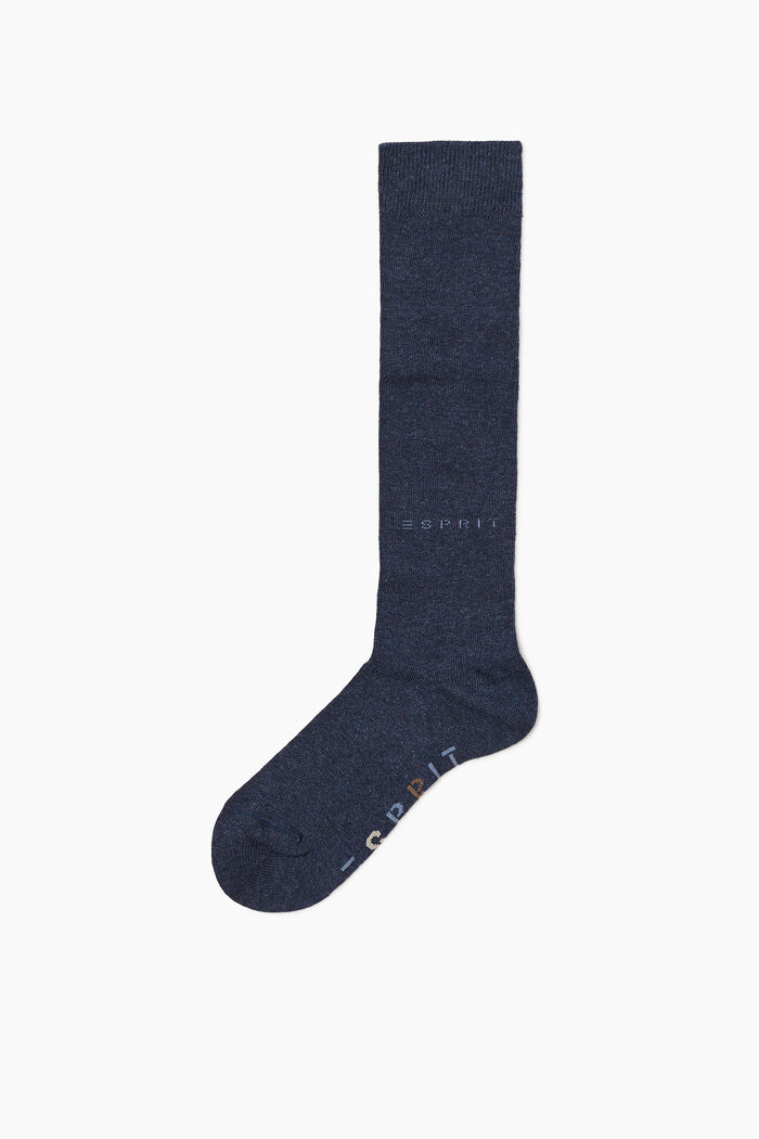 Pack de dos pares de calcetines altos con logotipo, PETROL BLUE, detail image number 0