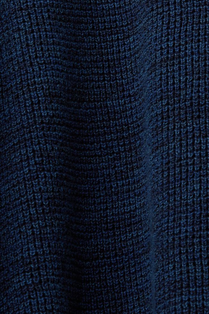 Cárdigan de cuello en pico, 100 % algodón, NAVY, detail image number 4