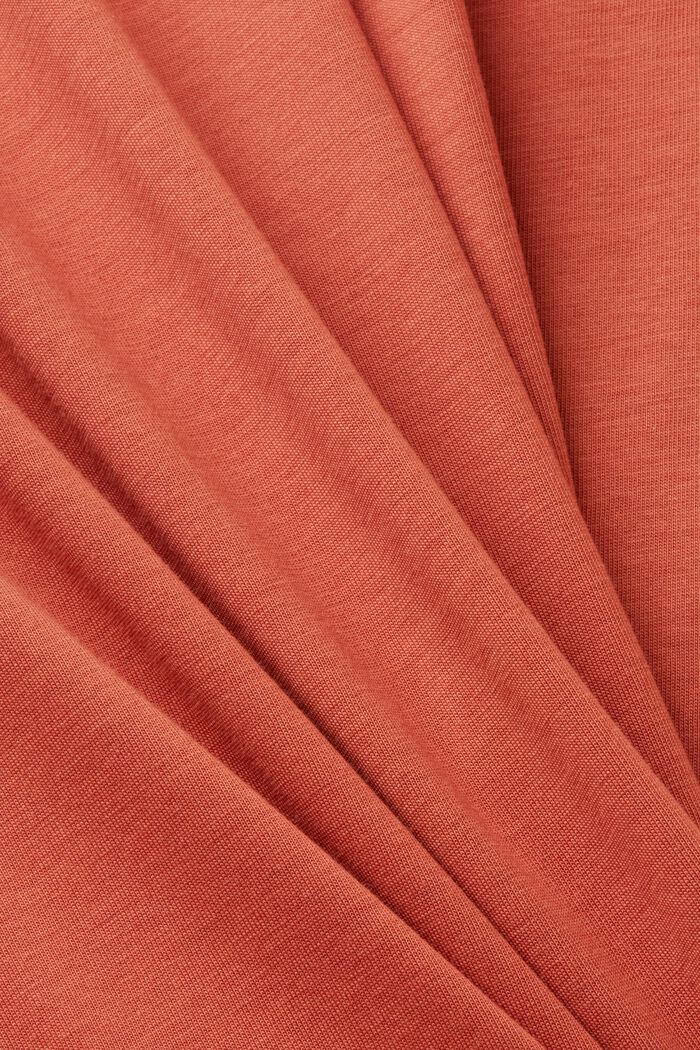 Camiseta con cuello redondo, 100% algodón, TERRACOTTA, detail image number 4
