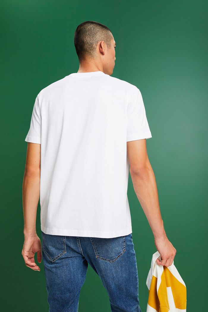 Camiseta en jersey de algodón con logotipo, WHITE, detail image number 3