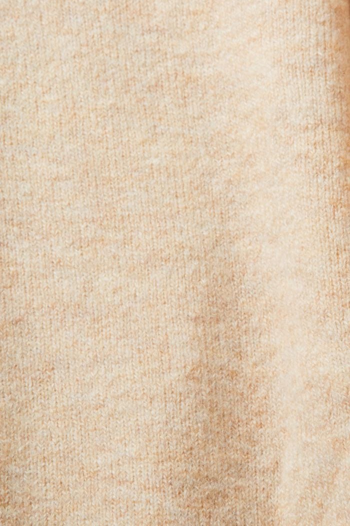 Jersey de cuello alto en mezcla de lana, SAND, detail image number 5