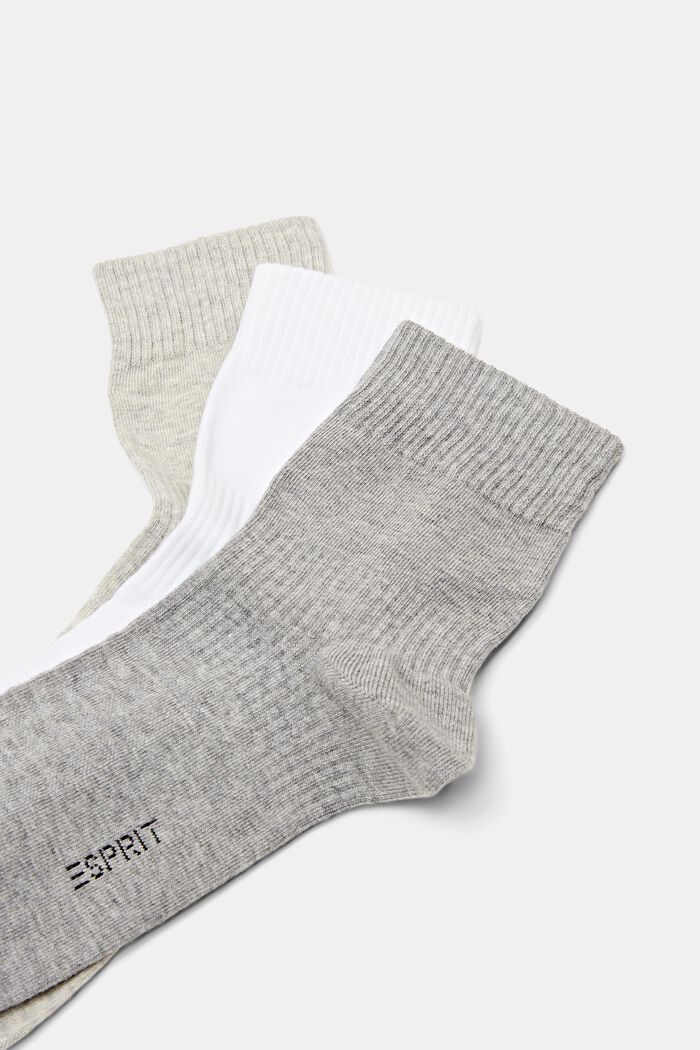 Pack de 3 calcetines de algodón ecológico acanalado, GREY, detail image number 2