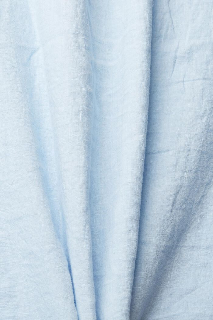 Camisa con cuello mao en 100 % lino, PASTEL BLUE, detail image number 4