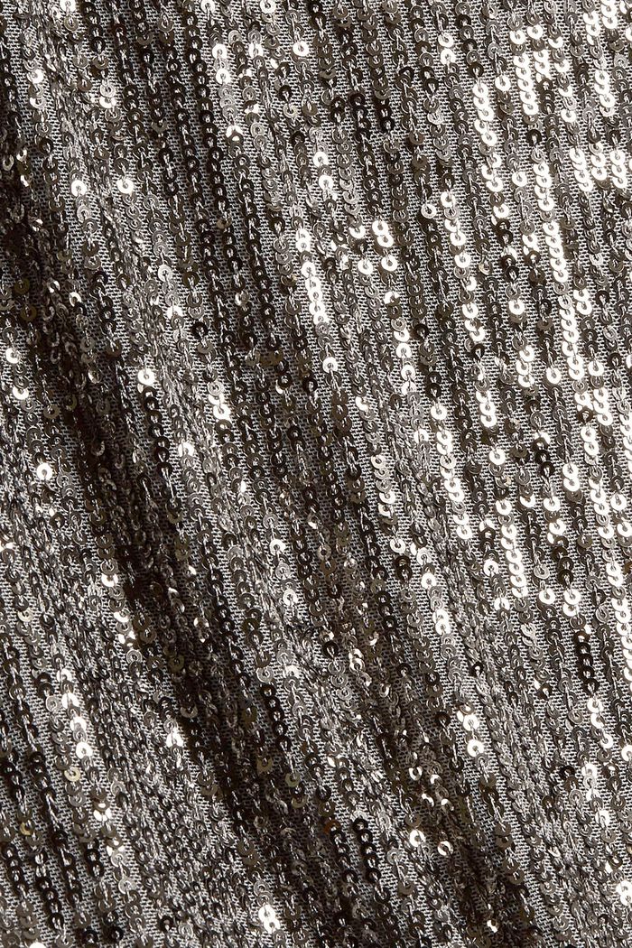 Falda midi con lentejuelas, GUNMETAL, detail image number 4