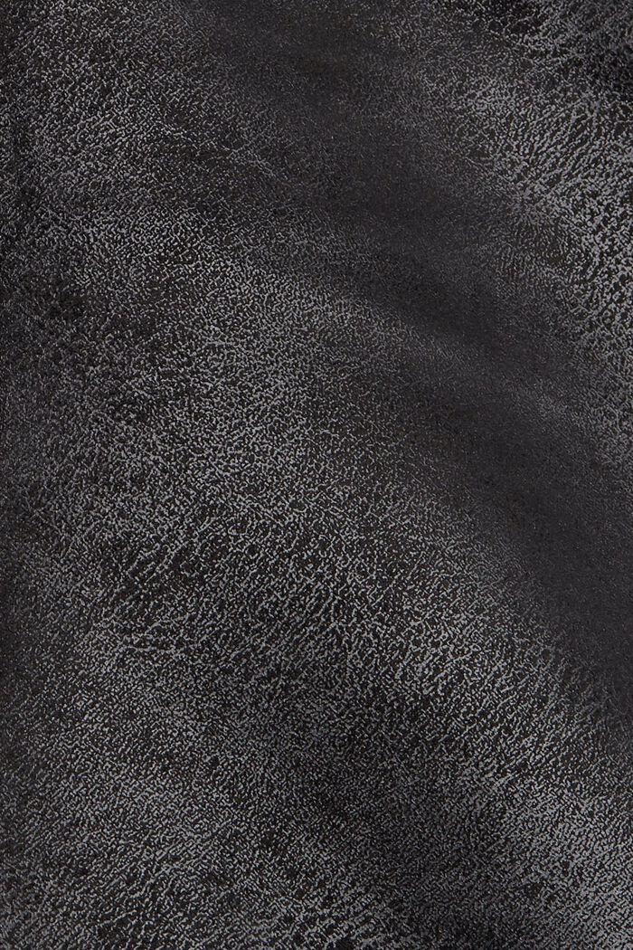 Con lana: cazadora motera con acabado de borreguillo, BLACK, detail image number 4