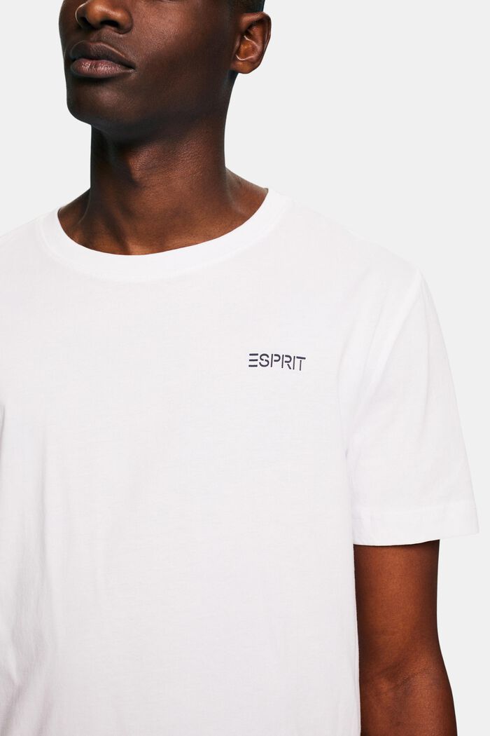 Camiseta en jersey de algodón con logotipo, WHITE, detail image number 3