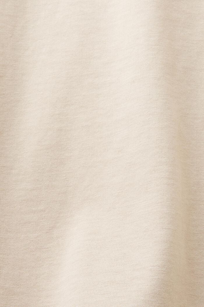 Camiseta de algodón con cuello redondo, LIGHT TAUPE, detail image number 5