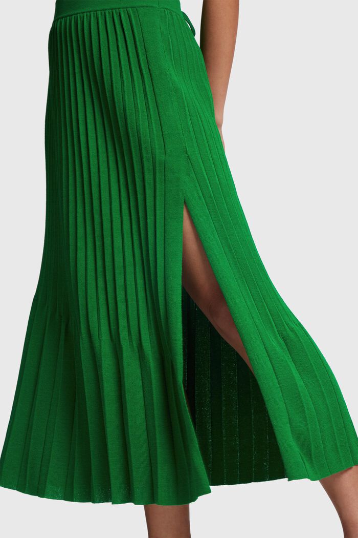 Falda midi plisada, GREEN, detail image number 3
