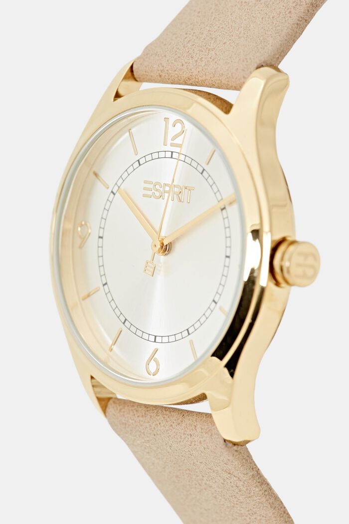 Vegano: reloj de acero inoxidable con pulsera de polipiel, BEIGE, detail image number 1