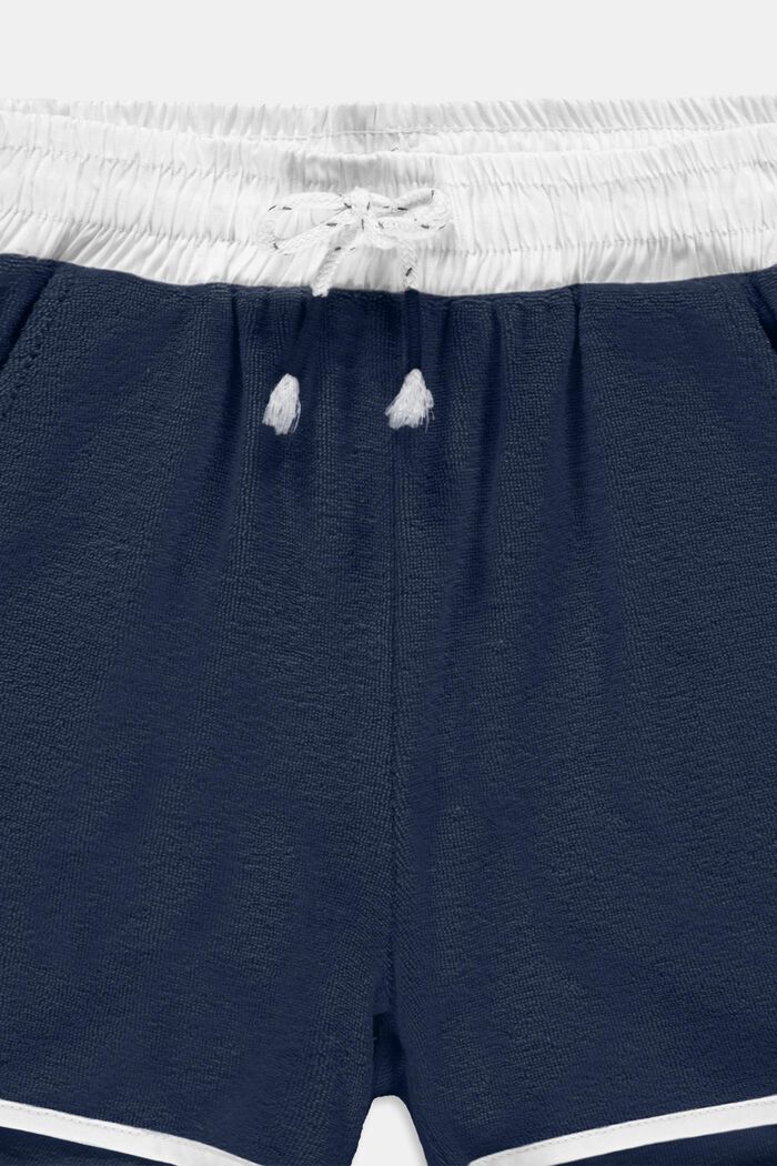Pantalón corto de felpa en 100 % algodón, PETROL BLUE, detail image number 2