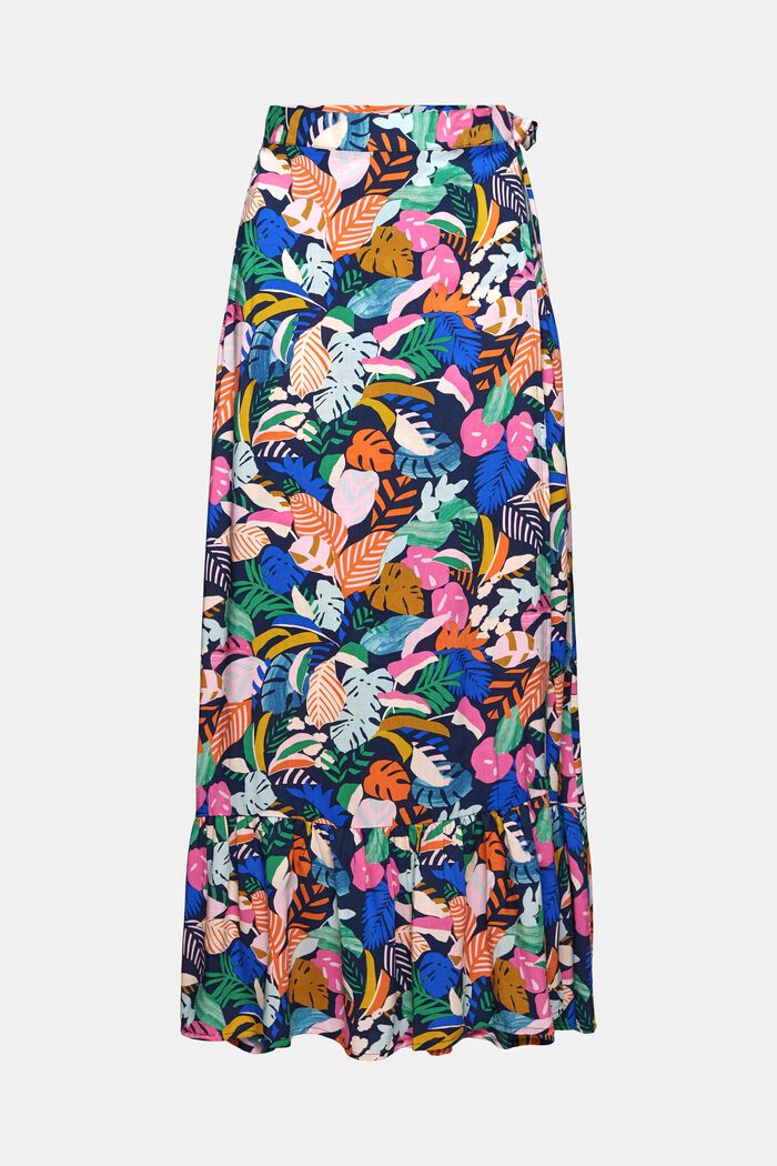 Falda cruzada con estampado colorido, LENZING™ ECOVERO™