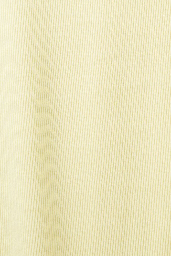 Camiseta de canalé con cuello redondo, LIME YELLOW, detail image number 6