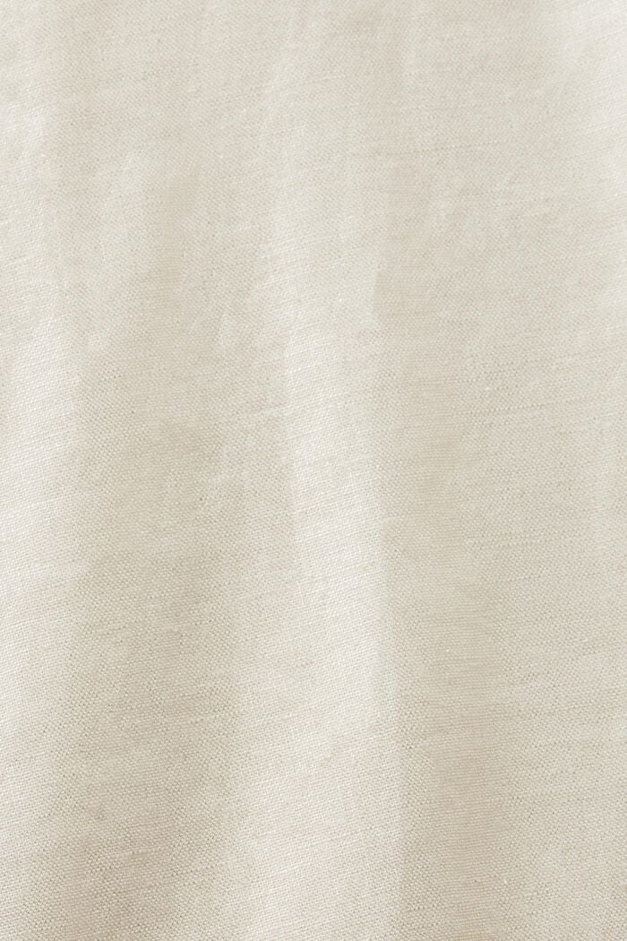 Blusa en mezcla de lino y espalda abierta, CREAM BEIGE, detail image number 5