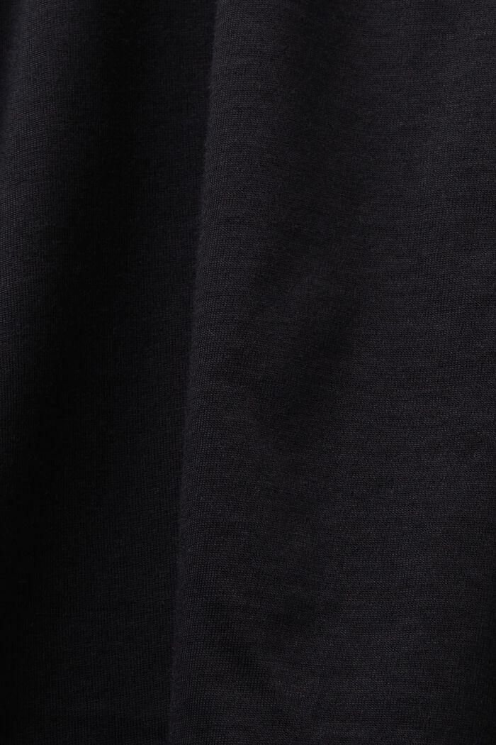 Camiseta de algodón pima con logotipo bordado, BLACK, detail image number 5