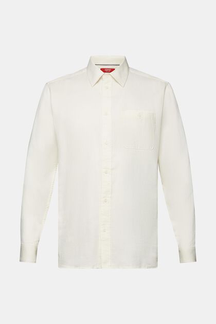 Camisa de corte ceñido con textura, 100% algodón