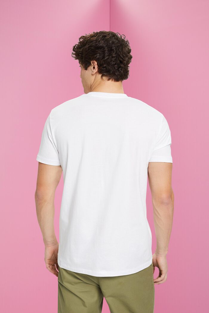 Camiseta de algodón sostenible con estampado, WHITE, detail image number 3