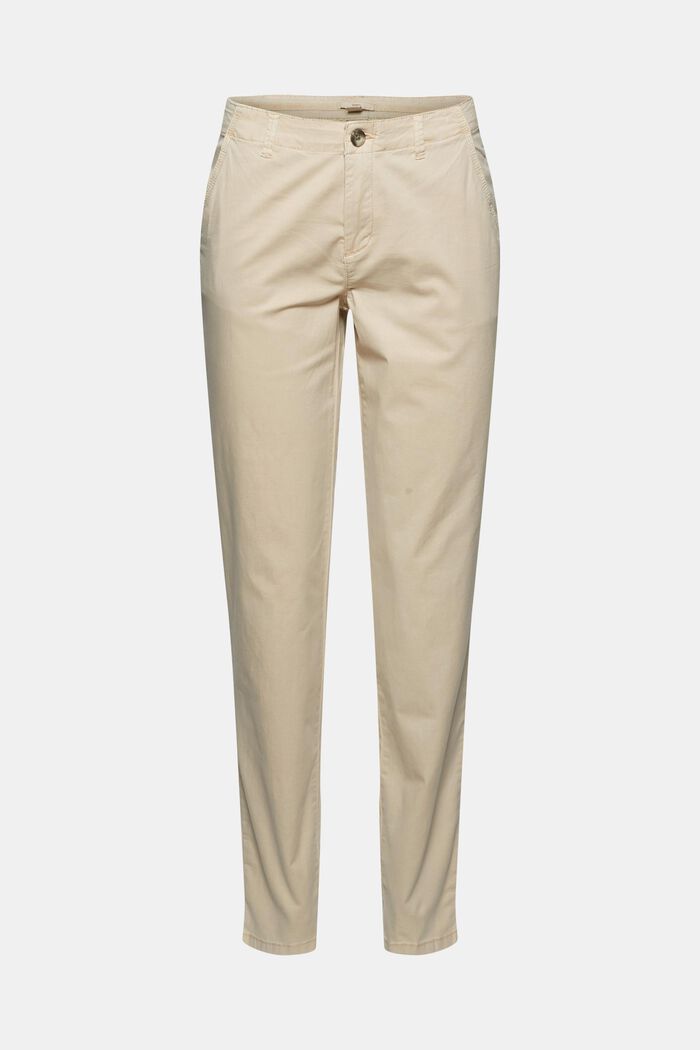 Pantalón chino elástico con algodón ecológico Pima., BEIGE, detail image number 0