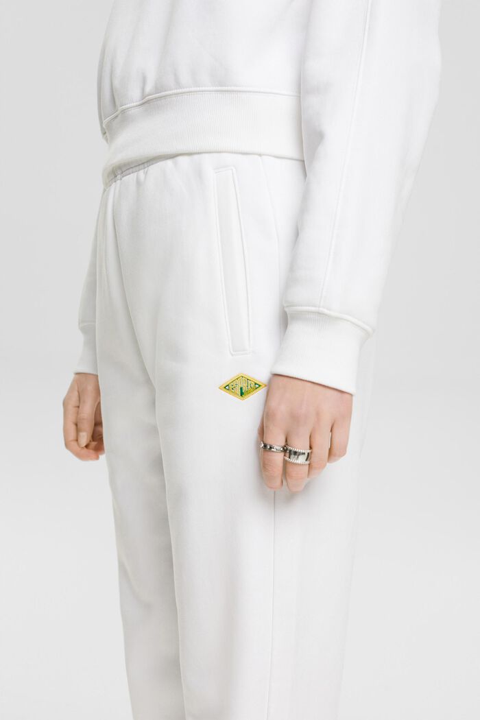 Pantalones deportivos de felpa, WHITE, detail image number 2