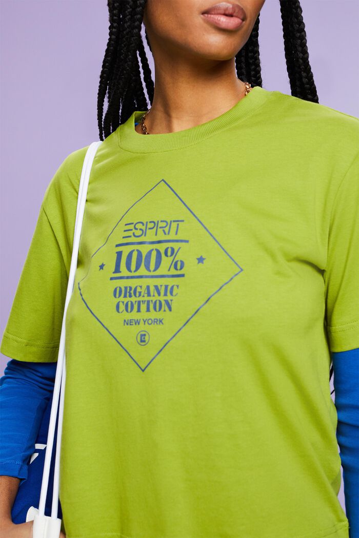 Camiseta estampada de algodón ecológico, LEAF GREEN, detail image number 3