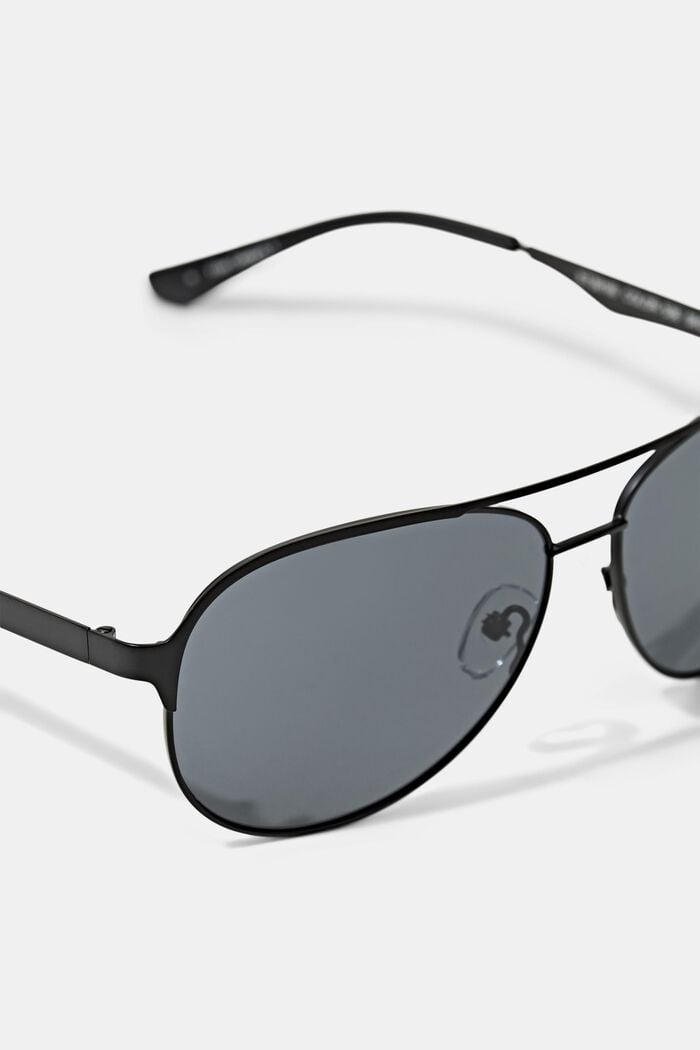Gafas de sol estilo aviador con acabado mate, BLACK, detail image number 1