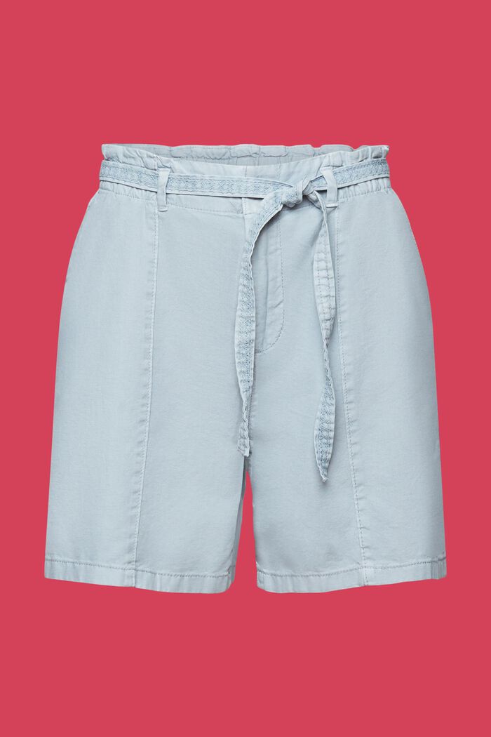 Pantalones cortos con cinturón para anudar, en mezcla de lino, LIGHT BLUE LAVENDER, detail image number 6