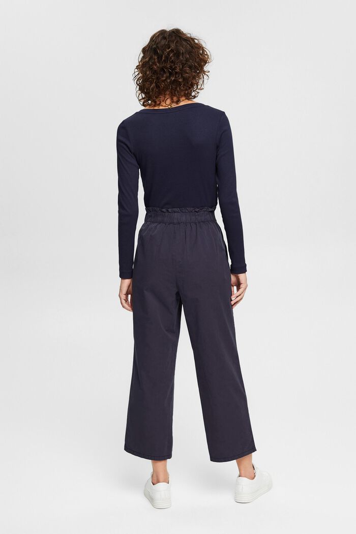 Pantalón tobillero con cintura elástica, 100% algodón, NAVY, detail image number 3