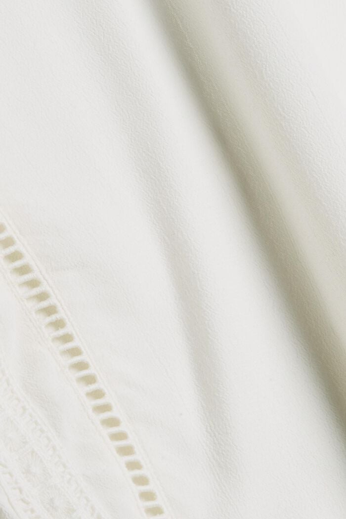 Blusa con encaje calado en LENZING™ ECOVERO™, OFF WHITE, detail image number 4