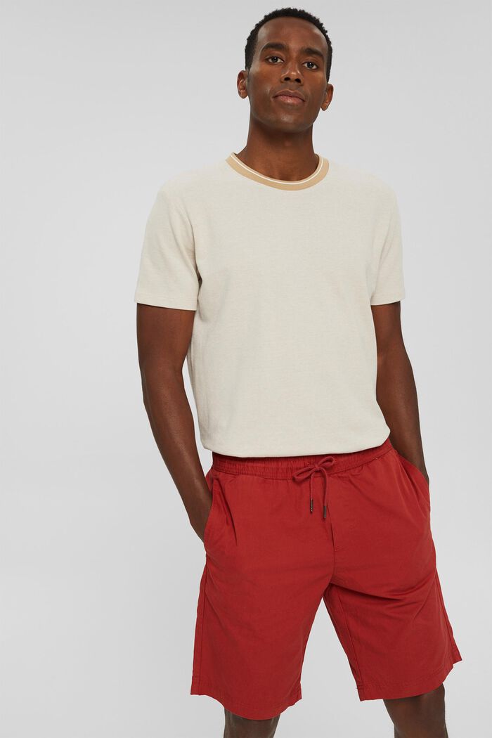 Shorts con cintura elástica, 100% algodón ecológico, RED, detail image number 0
