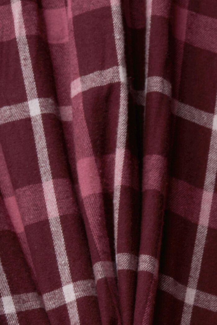 Conjunto de pijama de franela a cuadros, BORDEAUX RED, detail image number 4