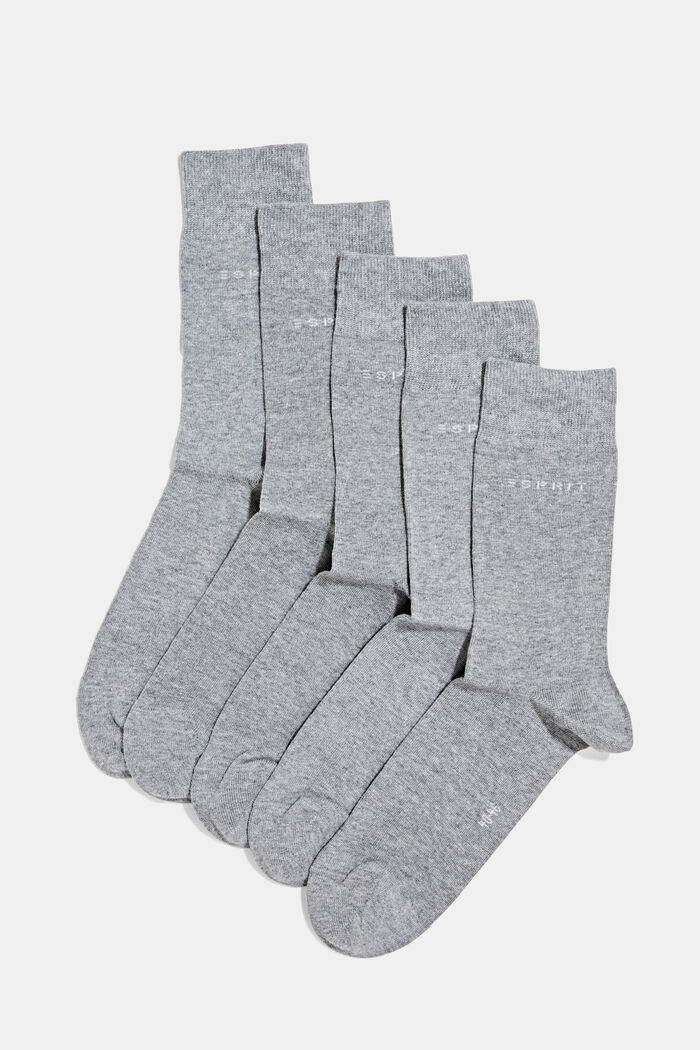 Pack de 5 pares de calcetines, algodón ecológico, LIGHT GREY MELANGE, detail image number 0