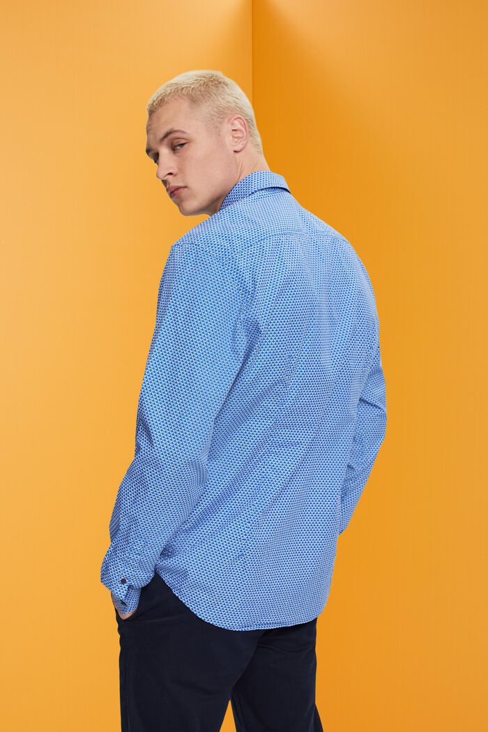 Camisa de corte ceñido con estampado allover, BLUE, detail image number 3