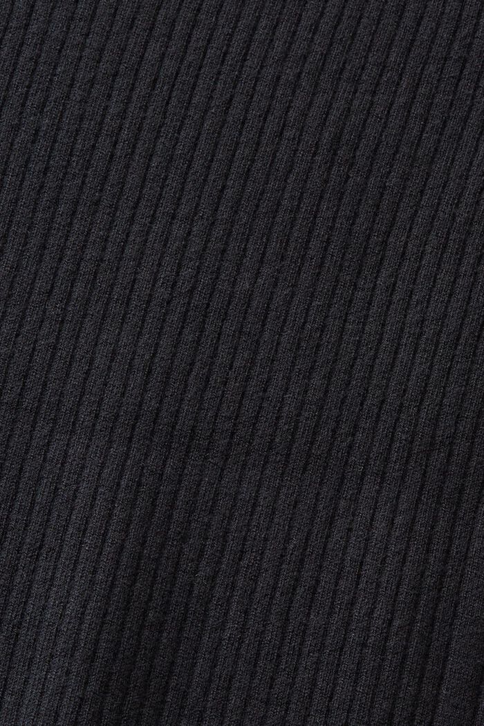 Minivestido de canalé estilo polo, BLACK, detail image number 5