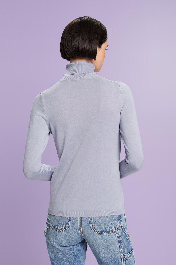 Jersey de manga larga y cuello alto, LIGHT BLUE LAVENDER, detail image number 4