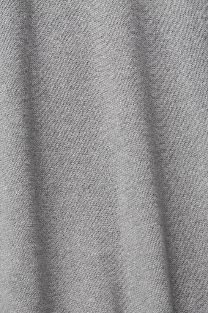 Jersey de punto con cuello en pico, MEDIUM GREY, detail image number 5